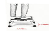 330lbs Capacity Folding Step Stool, 1-Step Steel Step Ladder with 3 Adjustable Heights, Non-Slip 26006754