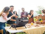 Portable Charcoal Grill with Thermometer & Wooden Handle, Compact Tabletop Barbecue Grill for 76168663