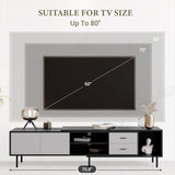 Modern TV Stand for 80'' TV with 2 Doors, Media Console Table, Entertainment Center with Large N710P188172B