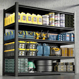 72.05 Inch Tall Black Metal Shelves with 5 Removable Dividers Are High Capacity and Load Bearing for W328P193845
