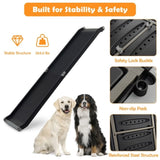 ZNTS 63" Pet Ramp,Upgrade Folding Pet Ramp Portable Dog Ramp with Steel Frame 74599686