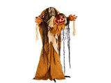 5.5ft Halloween Pumpkin Man Decoration with Red Glowing Head, Sound-Activated Head-Turning Motion & 57368239
