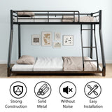 Twin Over Full Metal Bunk Bed, Heavy Duty Metal Bunk Bed Frame, Bunk Bed Twin Over Full with Ladder W1935P279722