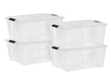 60 Qt. Plastic Storage Bins with Lids, Stackable Storage Containers, Totes, 4 Pack 88593159