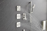 Shower System with Shower Head, Hand Shower, Slide Bar, Bodysprays, Shower Arm, Hose, Valve Trim, 09369555