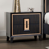 Contemporary Espresso 1pc Bedside Nightstand Wooden Finger Pull Drawer Bedroom Furniture B011P311004