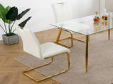 Modern Dining Chairs with Faux Leather Padded Seat Dining Living Room Chairs Upholstered Chair with W210127292