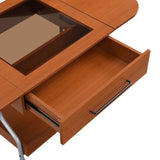 Modern Extended Coffee Table with Wheels, Folding Coffee Table with 1 drawer and 2-Tier Storage, GL-N735P231426N