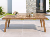 69" Acacia Wood Outdoor Dining Table with Slatted Top, 300 lbs Weight Capacity, Ideal for Patio & N779P234500B