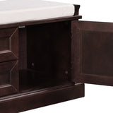 ZNTS TREXM Storage Bench with 2 Drawers and 2 Cabinets, Shoe Bench with Removable Cushion for Living WF288172AAP