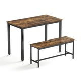 ZNTS Dining Table Set, Bar Table with 2 Dining Benches, Table Counter with Chairs, Industrial for W1668P143137