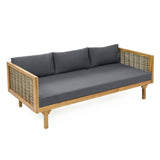 CLAREMONT 3 SEATER DAYBED WITH RATTAN ARMS N770P205570A