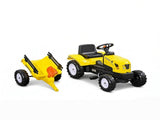 Yellow Kids Pedal Go Kart Tractor Ride on Toy with Shovel & Rake for Outdoor Construction Play 33721037