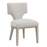 Ivory and Champagne Side Chair with Padded Seat B062P209264