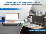 Adjustable Under Desk Keyboard Tray, Retractable Sliding Design, Carbon Steel Construction, 80022259