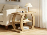 23.6" End Table, 3-Tier Farmhouse Side Table with Geometric Metal Frame, Rustic Accent Table for 64805128