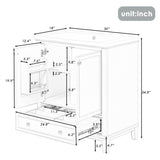 30" Bathroom Vanity without Sink, Base Only, Multi-functional Bathroom Cabinet with Doors and N725P186143C