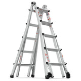 Aluminum Multi-Position Ladder with Wheels, 300 lbs Weight Rating, 22 FT W2529P201199