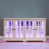 LED Curio Display Cabinet Antique Display Cabinet with Glass Doors Adjustable Shelves for W2275P231690