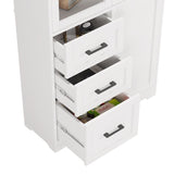 3 doors 3 drawers 5 layers Triamine board veneer 78*38.5*170cm display cabinet white N001 52480970
