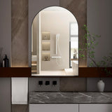 24x36 Inch Arched Recessed Medicine Cabinet, Metal Framed Bathroom Wall Cabinet with Mirror and W1435P182919