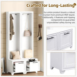 ON-TREND Elegant Free Standing Hall Tree Set of 2, Multifunctional 3-IN-1 Entryway Coat Rack with N721P249242K