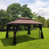 ZNTS 13x10 Outdoor Patio Gazebo Canopy Tent With Ventilated Double Roof And Mosquito net 66182433