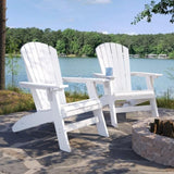 White Adirondack Chair Sturdy HDPE Poly Lumber for Poolside, Patio, and Garden Relaxation B195P198765
