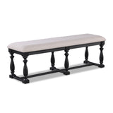1pc Transitional Relaxed Vintage Style Charcoal Black Finish Standard Height Dining Chair Fabric B011P145135