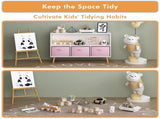 4 Cube Kids Bookcase & Toy Storage Organizer with 3 Fabric Drawers for Playroom Storage,Pink 14717049