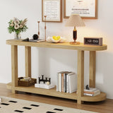 U_STYLE Modern Minimalist Ash Veneer Entryway Table with Streamlined Desktop Design, Suitable for N711P241273O