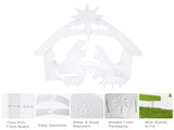 116*53*118cm PVC Nativity Garden Jesus Decoration White 11713425