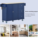 Rolling Mobile Kitchen Island with Drop Leaf - Solid Wood Top, Locking Wheels & Storage Cabinet 52.7 00868324