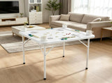 35.4" Square Mahjong Table, 4-Player Folding Card Table with 4 Cup Holders & 4 Chip Trays, Portable 38742553