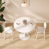 Modern Round Dining Table, 31.5'' Kitchen Dining Room Furniture, Coffee Table, Leisure Table, W2641P192315