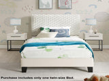 Findlay Plush 3D Upholstered Platform Bed in White Dove, Twin T2574P241783