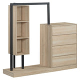 ZNTS Wardrobe with 4 Drawers and 3 Shelves,Natural N820P196888N