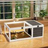 Reptile Habitat Tortoise House with Lamp Holder, 3 Acrylic Observation Windows, 2 Waterproof Trays, 94227067