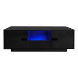 U-Can Modern High Glossy Rectangle Coffee Table, Stylish Center Table with Storage Space, Accent N724P294656B