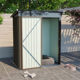 ZNTS Patio, Lawn & Garden,5*3FT Outdoor Storage,Tool with Sloping Roof and Lockable Door, Metal W1598P153006