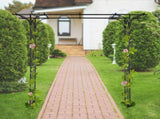 206*41*216cm Iron 16mm Tube Flat Top Courtyard Iron Arch Black 07933223