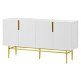 Modern Elegant 4-door Sideboard Gold Metal Handle Buffet Cabinet for Dining Room, Living Room, 49131954