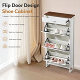 Shoe Storage Cabinet with 3 Flip Drawers&1 Drawer, Slim Freestanding Storage Racks for Entryway, W2948P245239