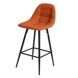 Counter Stools,Set of 2 Bar Stools with Back and Footrest, Modern Metal Counter Height Barstools for W561P175954