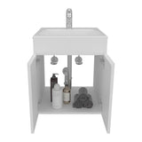 Bathroom Vanity Meka 45 with Two Drawers and Open Shelf, Wall-Mounted Storage, White B200P313682