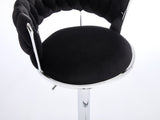 Set of 2 Bar Stools,with Chrome Footrest and Base Swivel Height Adjustable Mechanical Lifting Velvet W1249P247737
