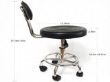 Give Corn kernel leather cover,Round Shape Adjustable Salon Stool with Back and Line Black 74315953