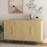 Wood Modern Buffet Cabinet with Storage, Fluted Sideboard Large Buffet with Adjustable Shelves, W1321P307871