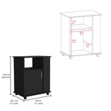Kit Lower Microwave Cabinet, Single Door, Three Side Shelves-Black B20091950