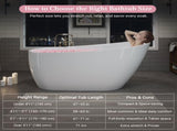 63" Acrylic Freestanding Bathtub, Stylish Deep Soaking Bathtub with Pop-up Drain & Integrated W1920P386220